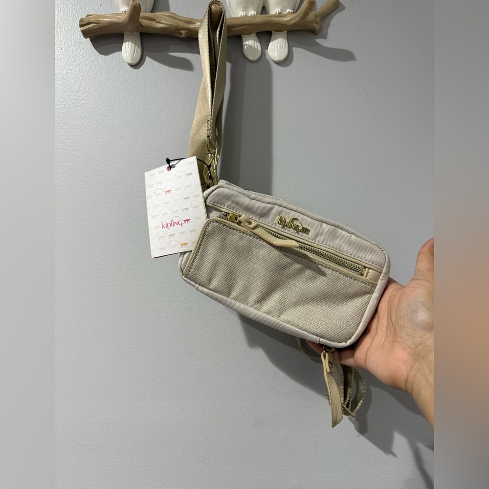 NWT Kipling Lena Crossbody Wallet Bag Combo Tan 8x5” P‎
